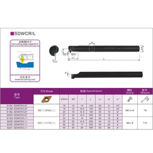 ด้าซาน ที่จับเครื่องมือเจาะภายใน 62.5 องศา S08K S10K S12M S16Q SDWCR07 สำหรับเครื่องจักรกลซีเอ็นซี - Product Image 2