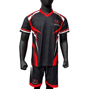 OEM/ODM Custom Sublimated Name/<b>Number</b> Team Soccer Jersey Short Set Breathable Quick Dry Plus Size Polyester Fabric Football - Product Image 1