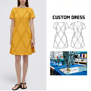9219-Jupe Courte Jaune Printemps Vintage Coupe A-Line Taille Haute Ajustée en Polyester [Gree Odian] Design de Niche Élégant ODM XS - Product Image 1