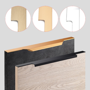 Thoải Mái Grip Hợp Kim Nhôm Vàng Tủ Quần Áo Thiết Kế Cửa <span class=keywords><strong>F</strong></span> Shape Handles - Product Image 1