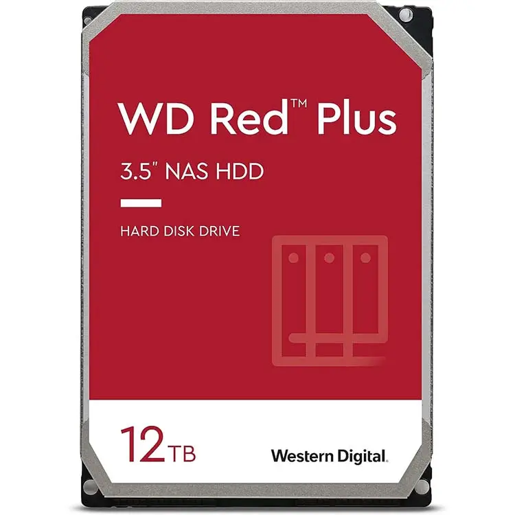 वेस्टर्न डिजिटल 12टीबी डब्ल्यूडी रेड प्लस एनएएस इंटरनल हार्ड ड्राइव एचडीडी 7200 आरपीएम सैटा 6 जीबी/एस सीएमआर 512 एमबी कैश 3.5" डब्ल्यूडी120ईएफबीएक्स