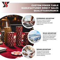 Mesa de Póker Plegable Personalizada YS OEM, de Fieltro Rojo, con Riel Negro, 9 Portavasos, Bandeja para Fichas, Portátil, para Juegos de Casino, Fiestas en Casa