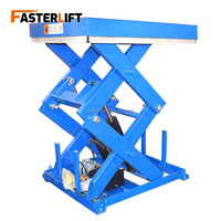 Plateforme élévatrice à ciseaux électrique Fasterlift 1300x820mm avec couvercle de protection en acier et soufflets, vitesse de levage 20/17 secondes