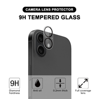 Protection d'écran en verre trempé 9H à colle intégrale de haute qualité pour objectif d'appareil photo iPhone 16 Plus