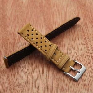 Eraysun Retro <span class=keywords><strong>Rally</strong></span> chính hãng Bê Da Dây đeo đồng hồ 18mm 20mm 22mm hạt đục Crazy Horse da chính hãng dây đeo đồng hồ - Product Image 3