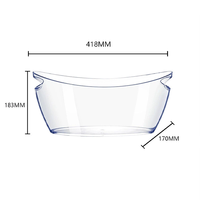 Vente en gros de seau à glace transparent de grande capacité 5L avec pelle à glace |    Bac à glace en plastique pour bar, café, salon de thé et événements