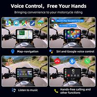 Pemutar Multimedia Sepeda Motor Portabel 5 Inci, CarPlay Nirkabel, Android Auto, Navigasi GPS, Stereo, Kamera Depan Belakang, Layar Sentuh