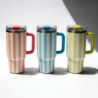 Autocollants de transfert UV DTF personnalisés pour gobelets de 40 oz, impression intégrale pour tasses à café et gobelets, motif rayé