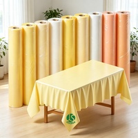 Nappe en plastique jaune jetable, imprimée sur mesure, imperméable, pour décorations de fête d'anniversaire ou de mariage