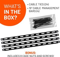Kit de gestion de câbles pour rack 19 pouces 0,5U, barres de fixation en L, attaches pour câbles, design robuste en métal multi-trous pour câblage flexible