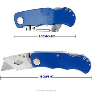 फोल्डिंग उपयोगिता चाकू हल्के वजन एल्यूमीनियम मिश्र धातु हैंडल पॉकेट बेल्ट क्लिप त्वरित-परिवर्तन ब्लेड जेब चाकू Rx50841 - Product Image 6