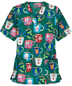 Conjunto de uniforme de Hospital para enfermera, estampado navideño, promoción de vacaciones - Product Image 4