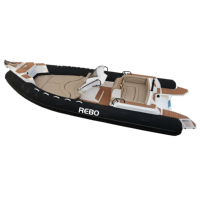 Bateau en fibre de verre 22ft Luxury Hypalon/Orca/PVC Rib Gonflable Zodiac Boat Avec Moteur