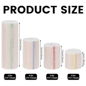 <span class=keywords><strong>Bande</strong></span> <span class=keywords><strong>de</strong></span> compression élastique <span class=keywords><strong>cohésive</strong></span> réutilisable en coton biologique orthopédique avec crochet et boucle - Product Image 2