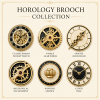 Broches personnalisées en émail dur, style vintage steampunk, en forme d'engrenage d'horloge, badges de revers en métal personnalisés pour cadeau, vente en gros