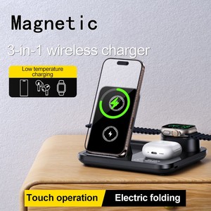 Regalos de negocios promocionales Auto Lifting Digital 3 en 1 <span class=keywords><strong>Cargador</strong></span> inalámbrico con luz nocturna <span class=keywords><strong>para</strong></span> iPhone <span class=keywords><strong>para</strong></span> Android Logotipo personalizado - Product Image 2