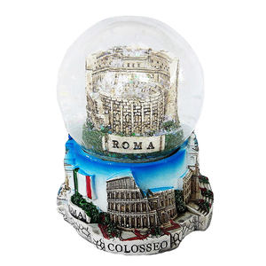 Boule à eau d'aimant de réfrigérateur de souvenir touristique en résine peinte à la main bon marché personnalisée boule à neige d'<span class=keywords><strong>Italie</strong></span> de Rome, de Pise et de Venise - Product Image 2