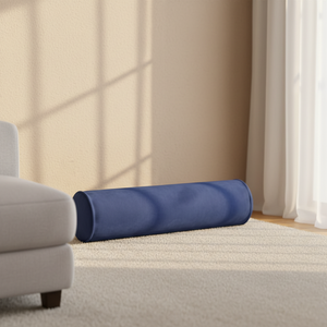 Almohada cilíndrica de terciopelo azul marino - Almohada suave para cama, sofá y soporte lumbar - Product Image 4
