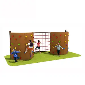 HUADONG barato parque infantil al aire libre escalada pared equipo de madera