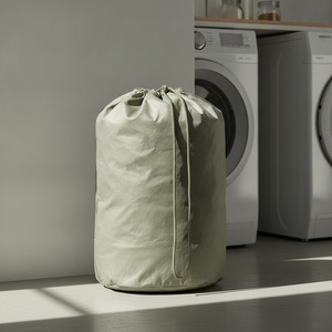 Tyvek <b>Drawstring</b> <b>Laundry</b> <b>Bag</b> Large Waterproof Tear Resistant Paper Fabric Custom Logo Hotel Dorm Supply - Product Image 3