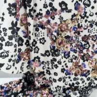 Technique tissée en tissu à paillettes imprimé en viscose 100% pour vêtements-uni pour chemises habillées et chemisiers