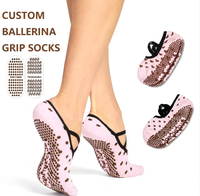 Calcetines Antideslizantes para Ballet, Pilates y Yoga, de Algodón para Mujer, con Logotipo Personalizado, Empaque Individual y Alta Calidad al por Mayor
