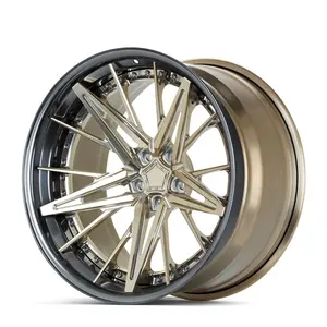 deep dish lip Forged polished 3-piece wheel 5X112 20 22 inch aluminum Alloy racing car wheels
