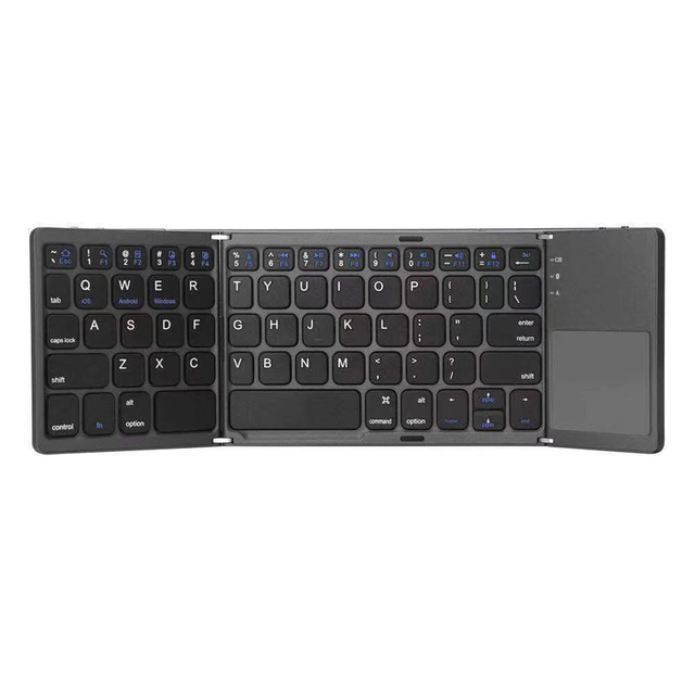 Wholesale Keyboard B033 Three Fold Folding Ultra-thin Blue Tooth Keyboard Universal Wireless Blue Tooth Keyboard with Touch