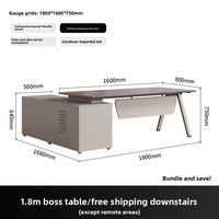 Ensemble de bureau et chaise de direction moderne et simple en PVC, personnalisable, sans peinture, mobilier de bureau pour patron/directeur général/général directeur