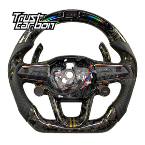 Volante Deportivo Personalizado de Fibra de Carbono Forjado en Oro con LED para <span class=keywords><strong>Seat</strong></span> <span class=keywords><strong>Cupra</strong></span> Tavascan Terramar Formentor VZ <span class=keywords><strong>Leon</strong></span> Ibiza Ateca Arona - Product Image 1