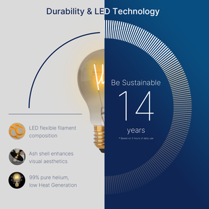 Hight Quality Smoked Glass Spiral <strong>LED</strong> Bulb A60 4W 1800K Dimmable <strong>E27</strong> Gold Cap Warm Decorative Bulb - Product Image 6