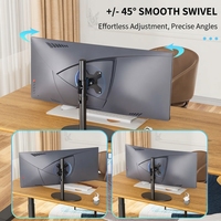 Support de bureau pour moniteur pour écrans de 14 à 38 pouces, réglage de la hauteur en continu, VESA 75x75 100x100 mm, charge maximale de 10 kg, acier robuste