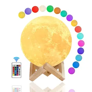 Weihnachts geschenk Kinder Led Nachtlicht Mond lampe 16 Farbe 8cm 10cm 15cm 20cm 22cm Custom ized Big Floating 3D Galaxy Moon Lampe