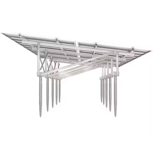 Nhôm năng lượng mặt trời <span class=keywords><strong>PV</strong></span> mặt đất gắn khung cấu trúc với vít mặt đất có thể điều chỉnh để cài đặt bảng điều khiển năng lượng mặt trời - Product Image 1