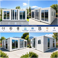 Maison préfabriquée pliable LSZH à faible émission de fumée, 20 pieds, 5 chambres, isolée, en acier, relocalisable, type villa