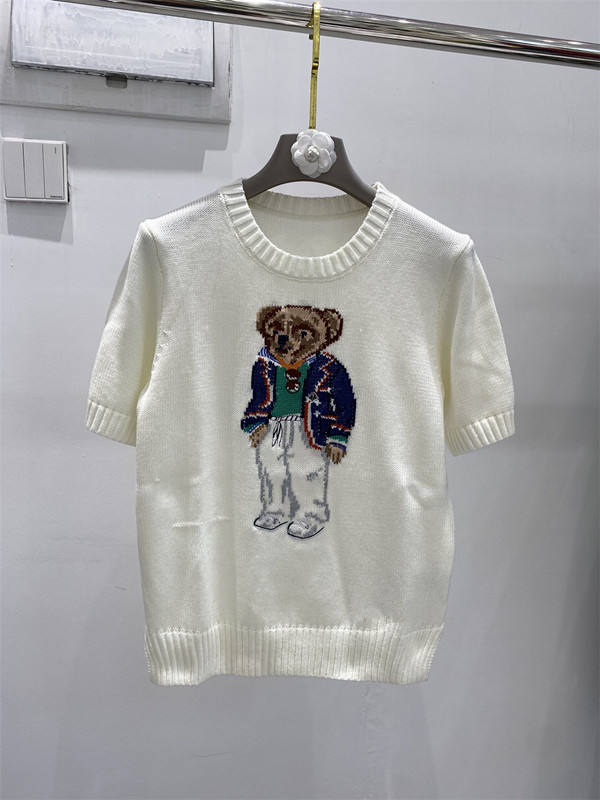 Veste blanche à manches courtes ours