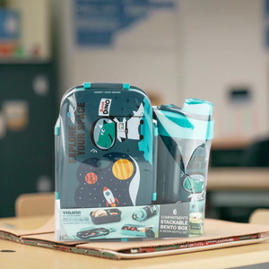 Ensemble de boîtes à lunch rectangulaires à double couche pour étudiants avec bouteille d'eau pour enfants - Product Image 4