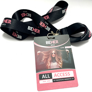 Großhandel benutzer definierte Logo Event Abzeichen Lan yards benutzer definierte Vip Ausstellung Event Pass Eintrag RFID Id Abzeichen