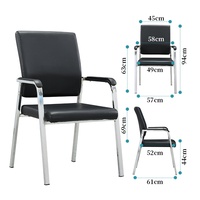 Chaises de réunion de bureau ergonomiques de luxe en chrome en gros, chaises empilables pour la réception, chaises de classe ergonomique commerciales
