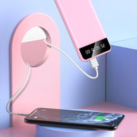 Mini batterie externe portable 10000 mAh ultra-mince avec écran LED, charge rapide, double port USB Type-C, universelle pour l'extérieur