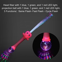 Bâtons lumineux LED à fibres optiques pour les fêtes, avec boule de projection, pour Halloween, Noël, et les fêtes à domicile (vente en gros)
