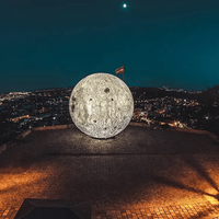 Ballon de lune gonflable géant de 6m Led modèle de boule de lune gonflable de fête à thème d'espace d'événement