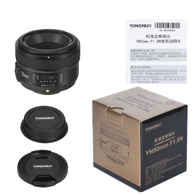 New Sale YONGNUO YN 50mm F1.8 Large Aperture Auto Focus Lens for Nikon D800 D300 D700 D3200 D3300 D5100 D5200 D5300 DSLR Cameras