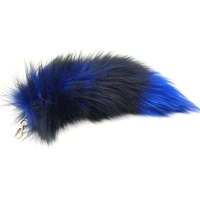 Porte-clés en fourrure de renard naturelle, moelleux, de haute qualité, grand modèle, personnalisé, en gros