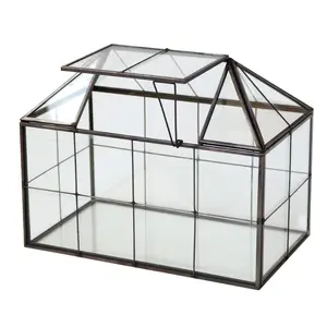 ขายร้อนออกแบบในร่มบ้านรูปทรงปิด Glass Terrarium โต๊ะ Succulent พืชกล่อง Planter Terrarium แก้ว