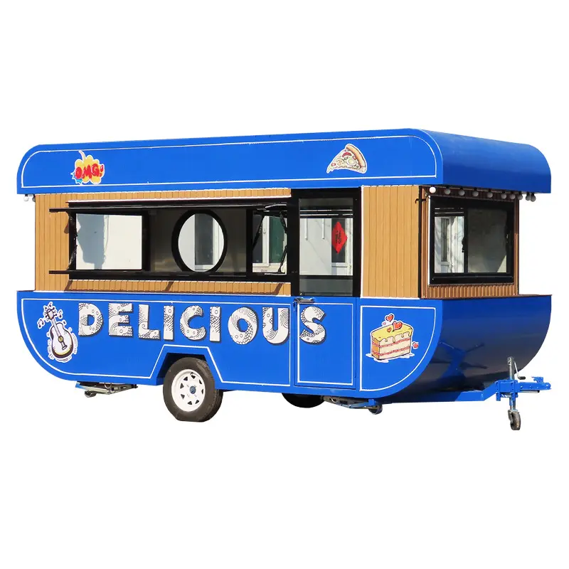 फास्ट फूड ट्रक पाक उपकरण मोबाइल आइसक्रीम गाड़ी के लिए अनुकूलित स्ट्रीट खाद्य ट्रेलर कार
