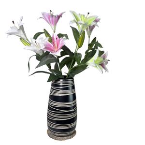 All'ingrosso <span class=keywords><strong>vasi</strong></span> di marmo nero fatti a mano <span class=keywords><strong>vasi</strong></span> di fiori in pietra naturale <span class=keywords><strong>con</strong></span> Design di lusso nordico forma alta per ristoranti - Product Image 5