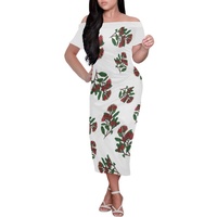 Robes décontractées à manches courtes pour femmes grandes tailles, robe hawaïenne unique en polyester et élasthanne, robe asymétrique à une épaule, vente en gros