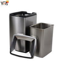 Poubelle carrée en acier inoxydable de 20L / 30L, poubelles en métal pour la maison, les bureaux, les cuisines, les salles de bain, poubelle à déchets
