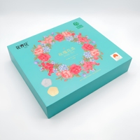 Boîte cadeau rigide personnalisée haut de gamme avec logo OEM, impression florale, en papier écologique, pour emballage de thé aux herbes et cadeaux de festival